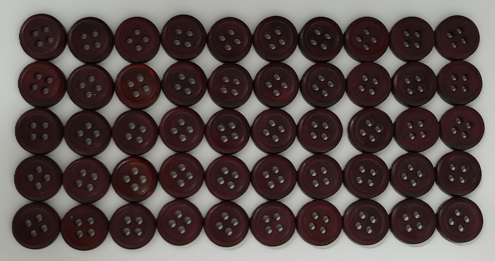 Vintage Buttons 100 4 Hole Army Shirt Button Wine Burgundy Size 11.3mm NOS