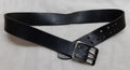 Vintage Leather Belt Solid Brass Double Prong Painted Buckle 1 3/4 Wide Size 36"