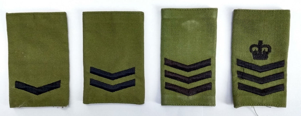 Royal Marines & Royal Navy OD Green Rank Slides - Used
