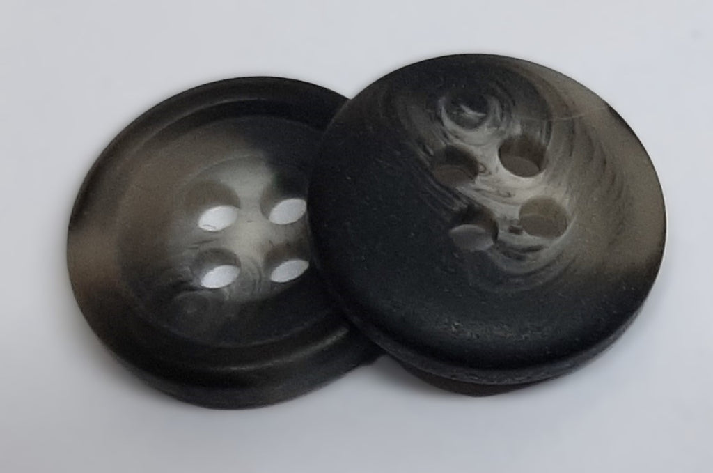 EX Army Buttons Old Stock British Made Mottled Grey 4 Hole Size 23L / 15mm