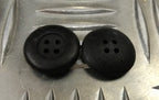 Genuine Vintage Issue 4 Hole Rubber Protective Buttons Black X4 19mm
