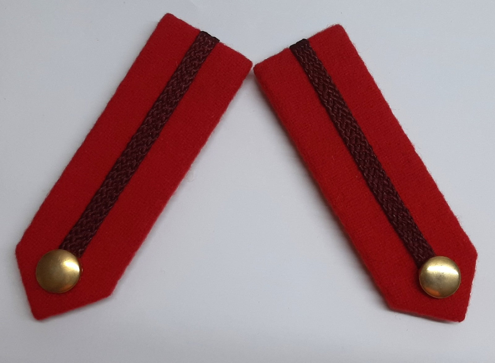RED Officer's Gorgets British Made Army Pattern with Twill Cord and Buttons