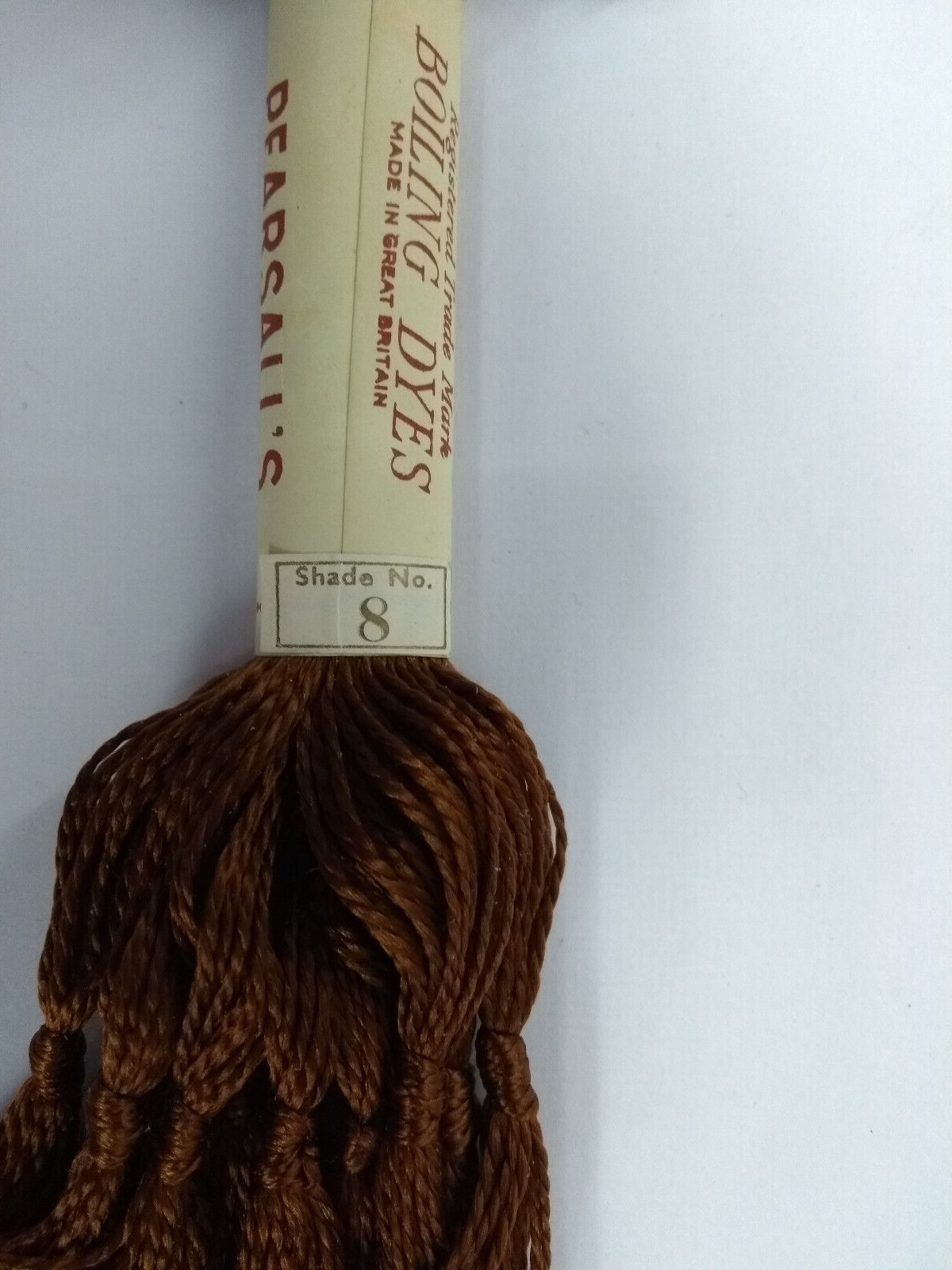 Vintage Mallard Floss Pure Silk Thread Boiling Dyes No8 Dark Brown Pearsall's