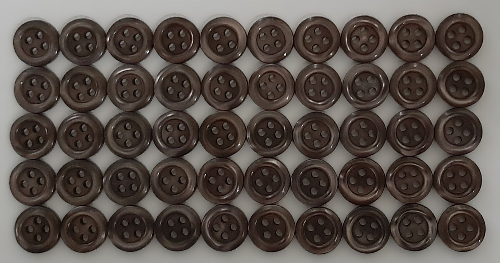 200 Vintage Buttons 4 Hole Shirt / Shank Anchors Pearlesque Brown 10.9mm NOS