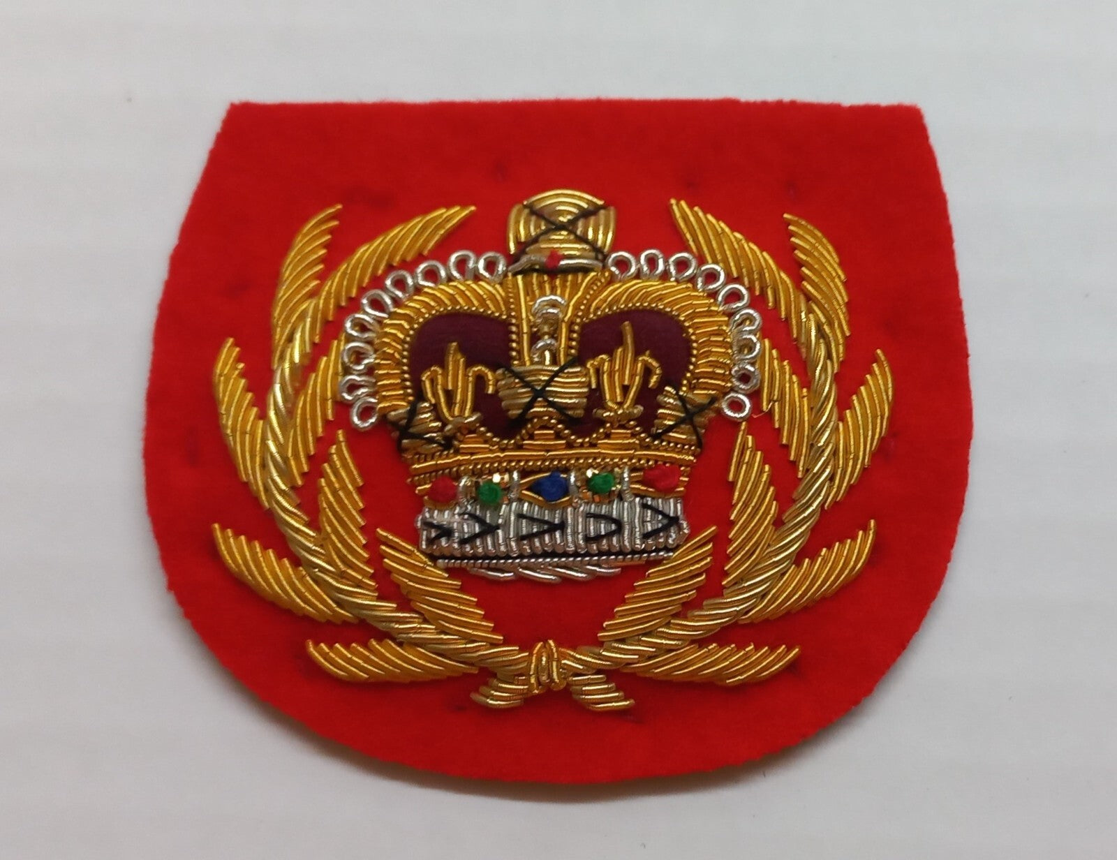 No1 Badge RQMS British Army Embroidered Braided Insignia Arm Patch Scarlet Red