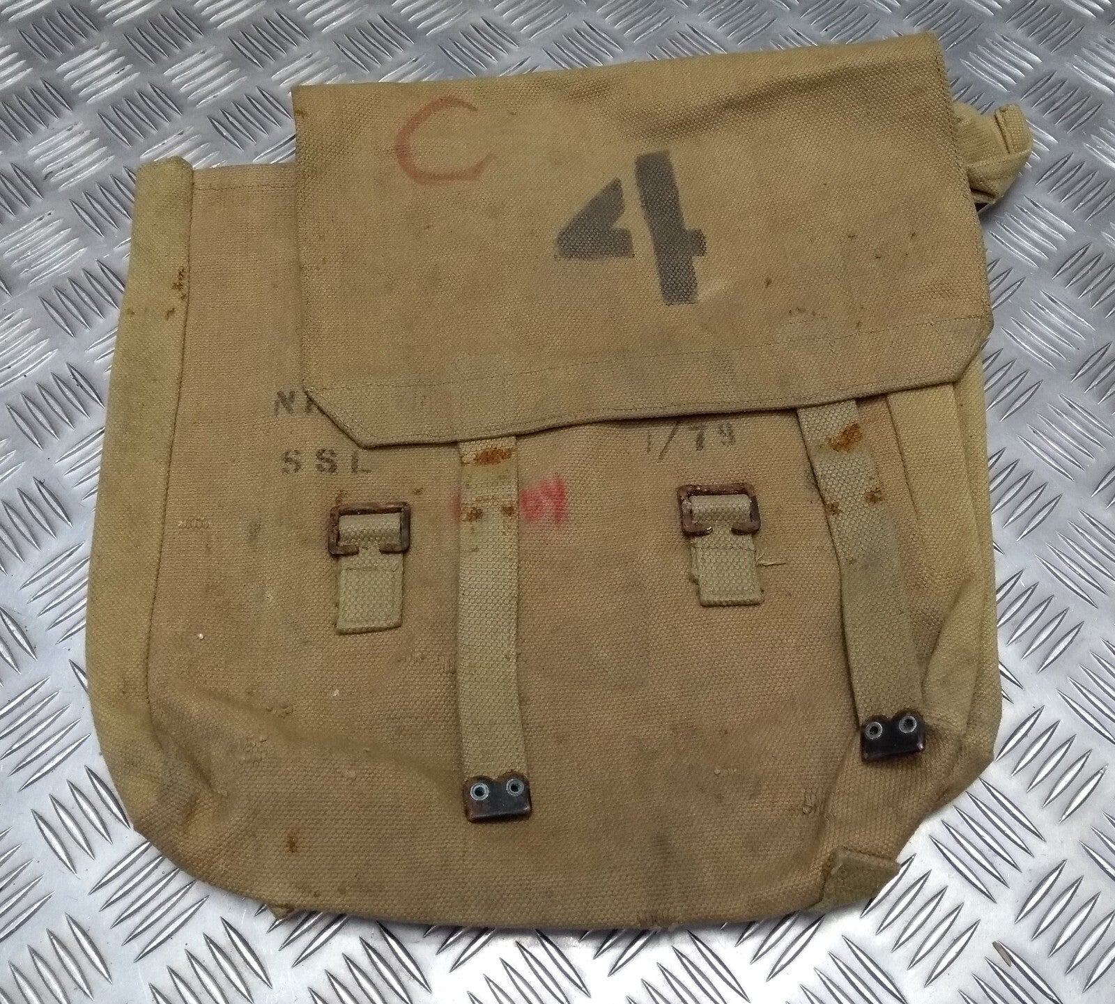 Vintage Canvas Pack 1937 Pattern Khaki Webbing Heavy Use Grade 2