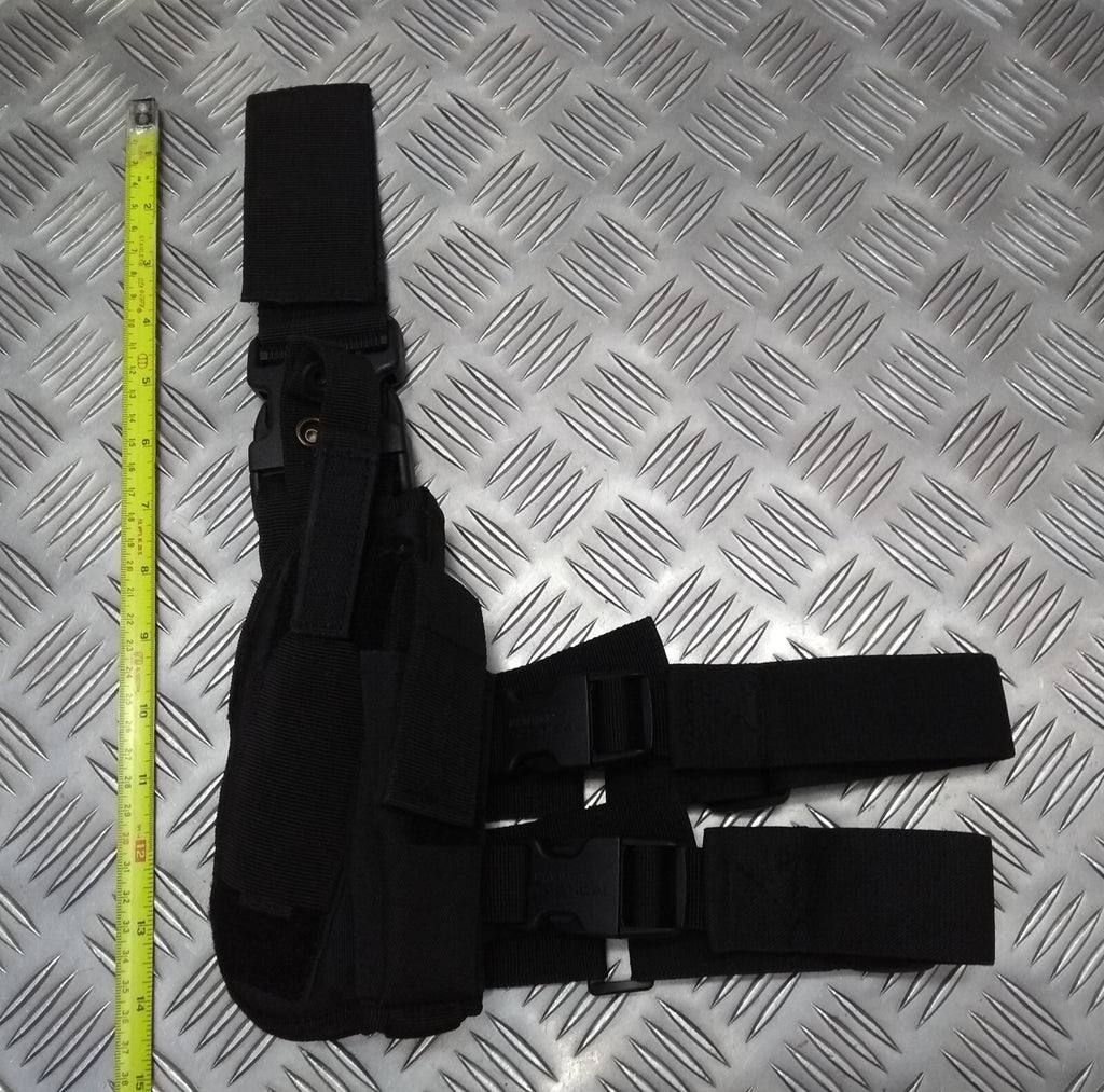 Drop Leg Holster Stealth Black Airsoft Universal Size Cordura Construction