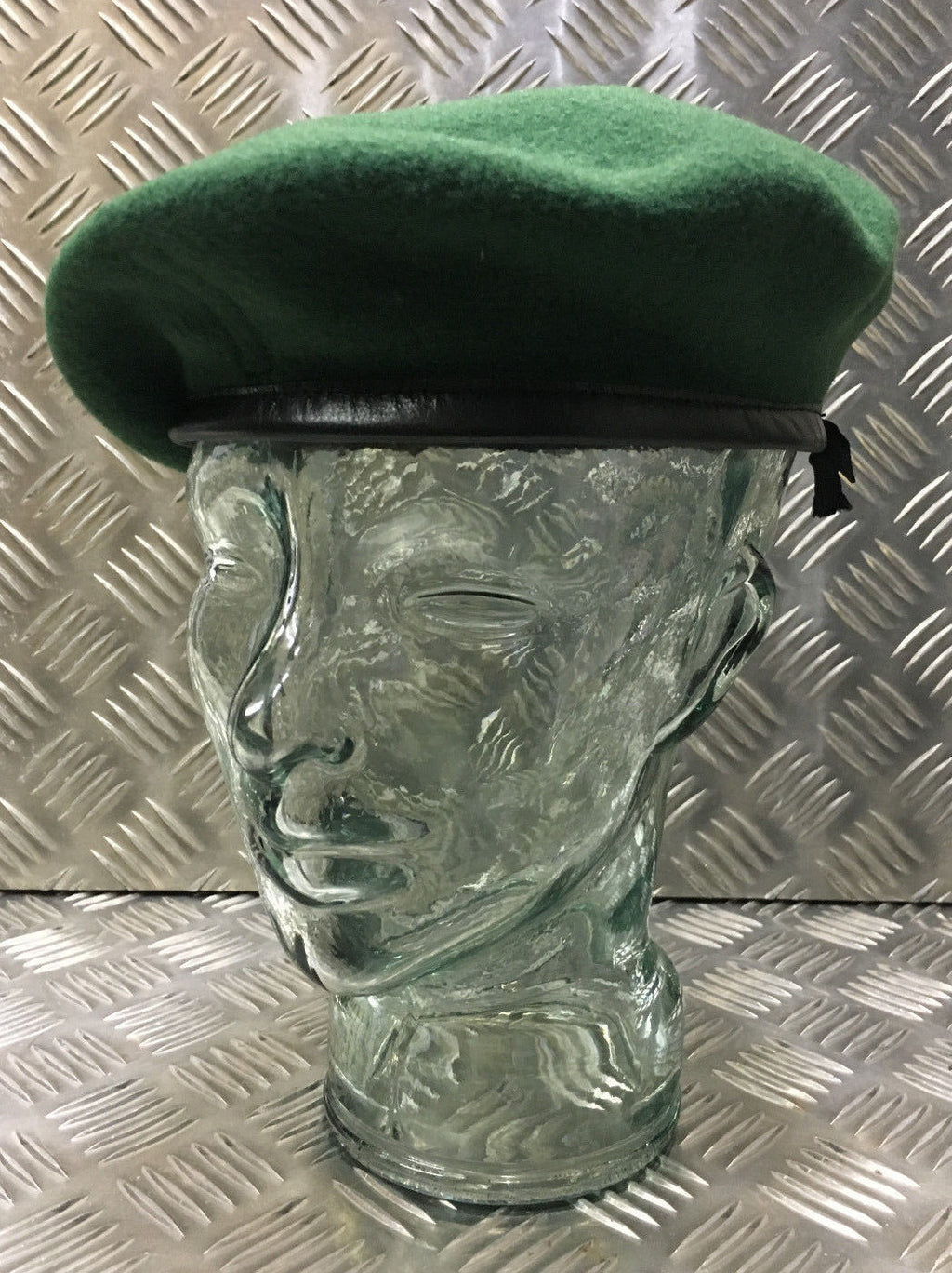 AGC Beret British Army Green Regimental 100% Wool Beret & Leather Band BRAND NEW