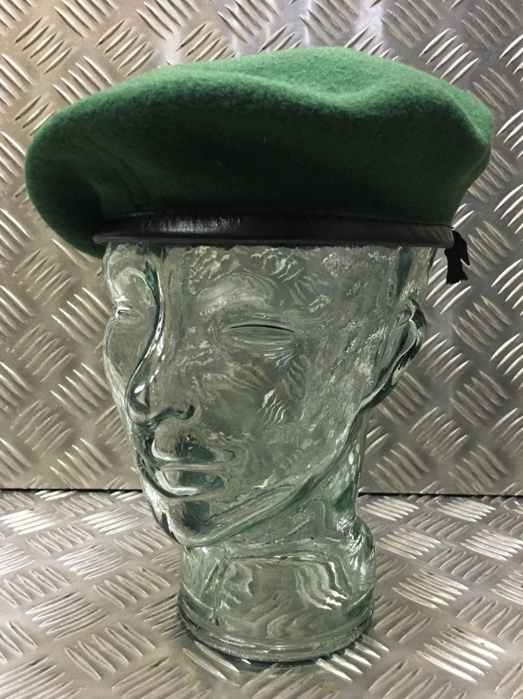AGC Beret British Army Green Regimental 100% Wool Beret & Leather Band BRAND NEW