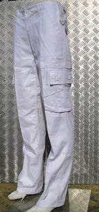 White Military Style Combat Cargo / Utility / Field Trousers Size 22"-26" - NEW