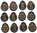 Vintage British Patches Civil Defence Queens Crown Insignia Badges X12