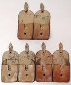 Vintage Double Leather Ammo / Utility Pouches set of 3