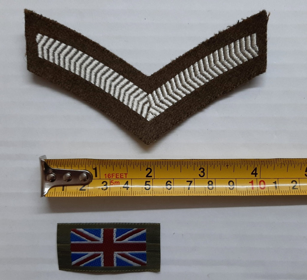 Rank Chevrons FAD British Insignia 1 Bar Lance Corporal UK Flags 1 Pair