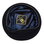 Navy Blue Beret All Arms Army Pattern 100% Wool / Silky Lining & Leather Trim