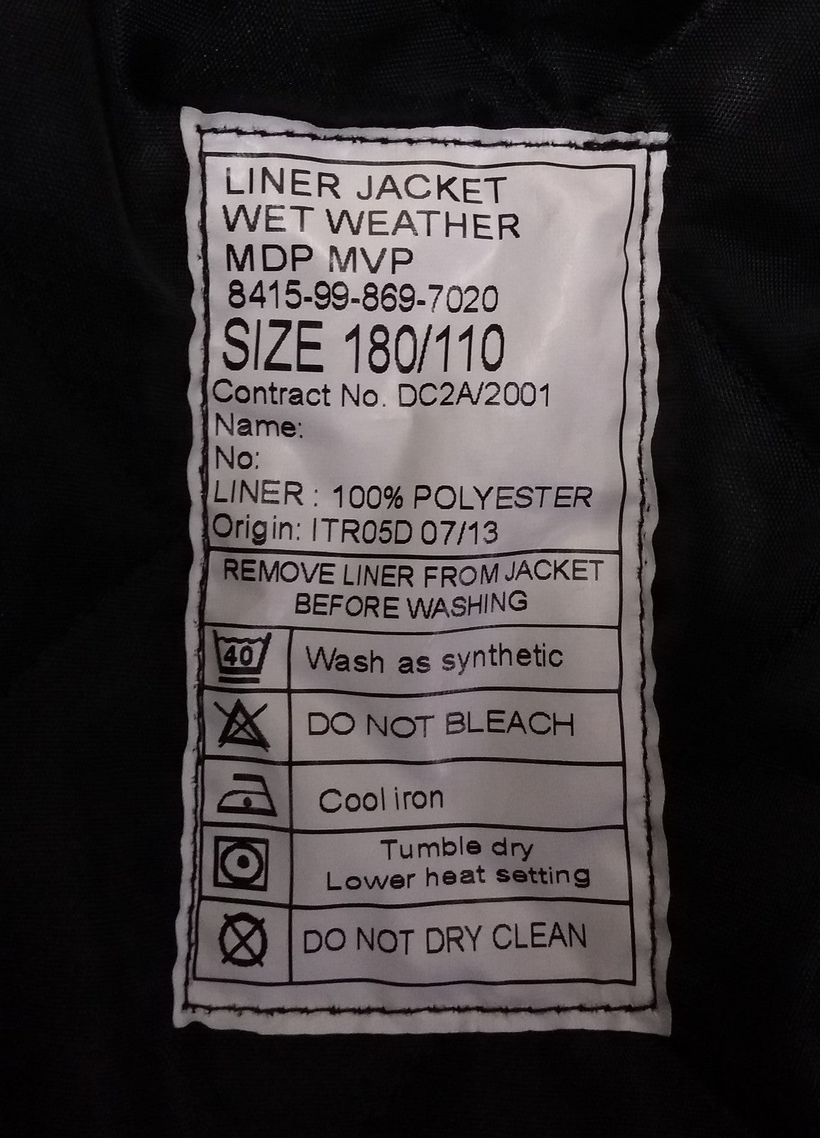 Genuine British Forces MDP Waterproof Breathable MVP Jacket & Liner