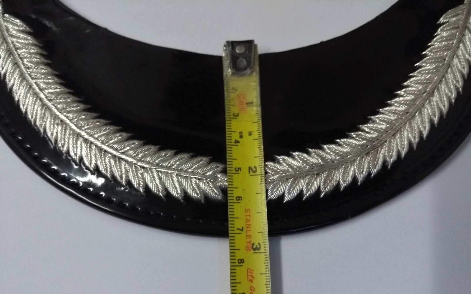 Genuine British Made Senior Officer Silver Laurel Braid Dress Cap Peak NEW