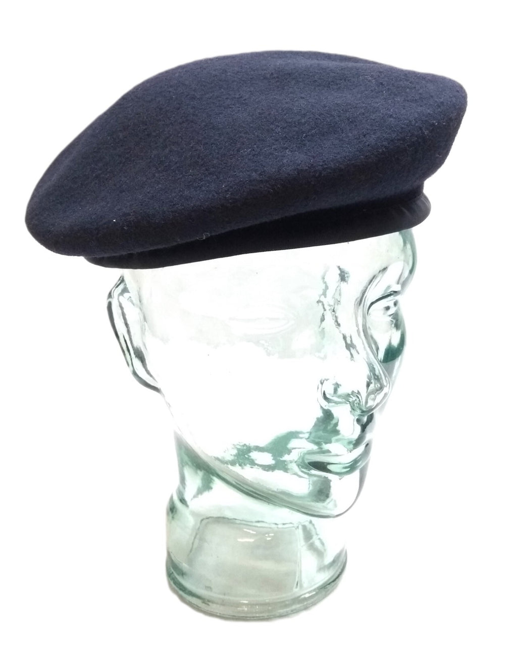 Navy Blue Beret Goldings Army Pattern Wool / Silky Lining & Petersham Trim 60cm.