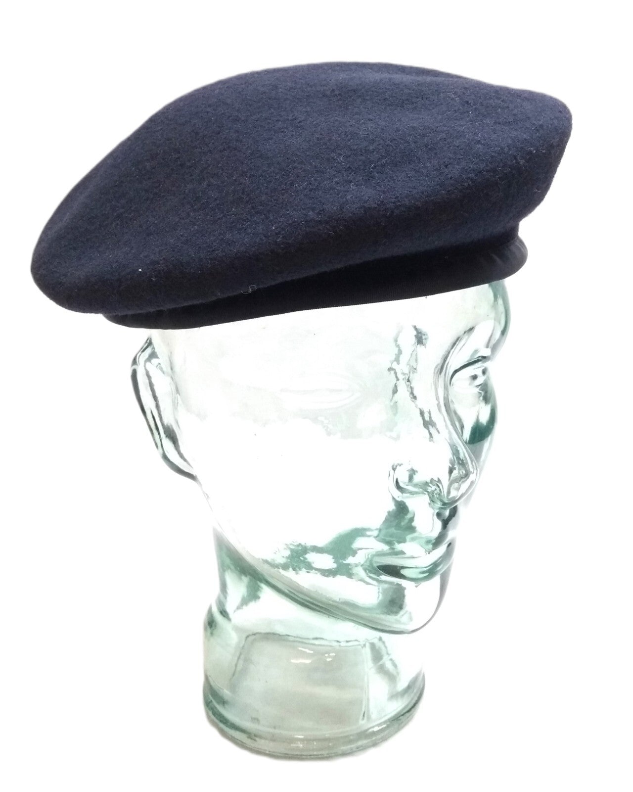 Navy Blue Beret Goldings Army Pattern Wool / Silky Lining & Petersham Trim 60cm.