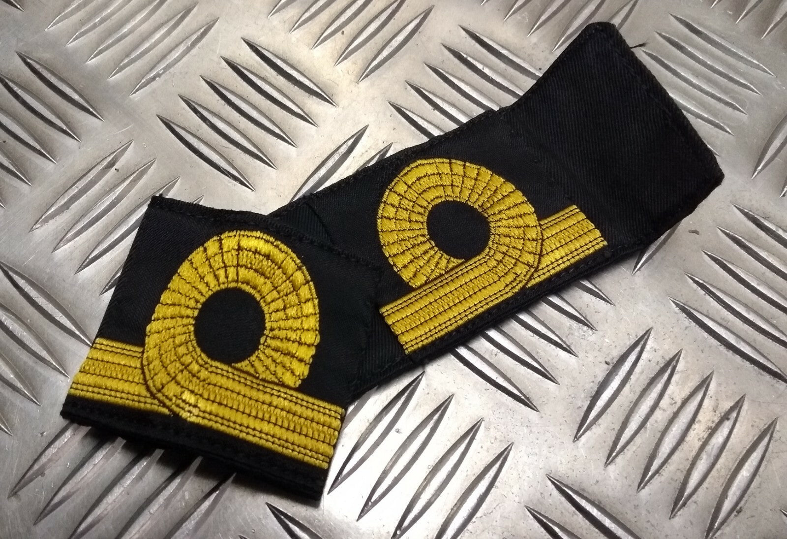 Genuine Vintage British ROYAL NAVY Sub Lieutenant Braided Rank Slides EPB0RN2X