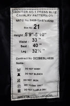 No1 Para Trousers British Army No 1. Blue Cavalry Pattern 1" Maroon Stripes 33"