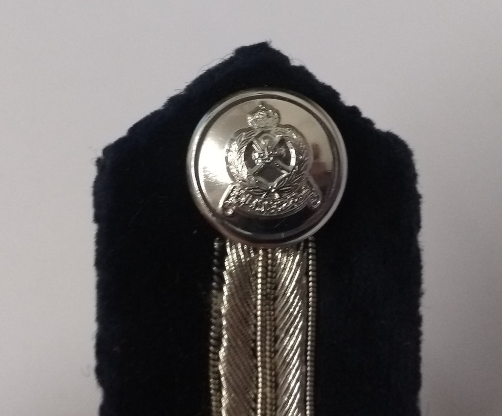 Oman Gorgets Collar Tabs Blue Velvet & Silver Detail Officers Insignia Buttons