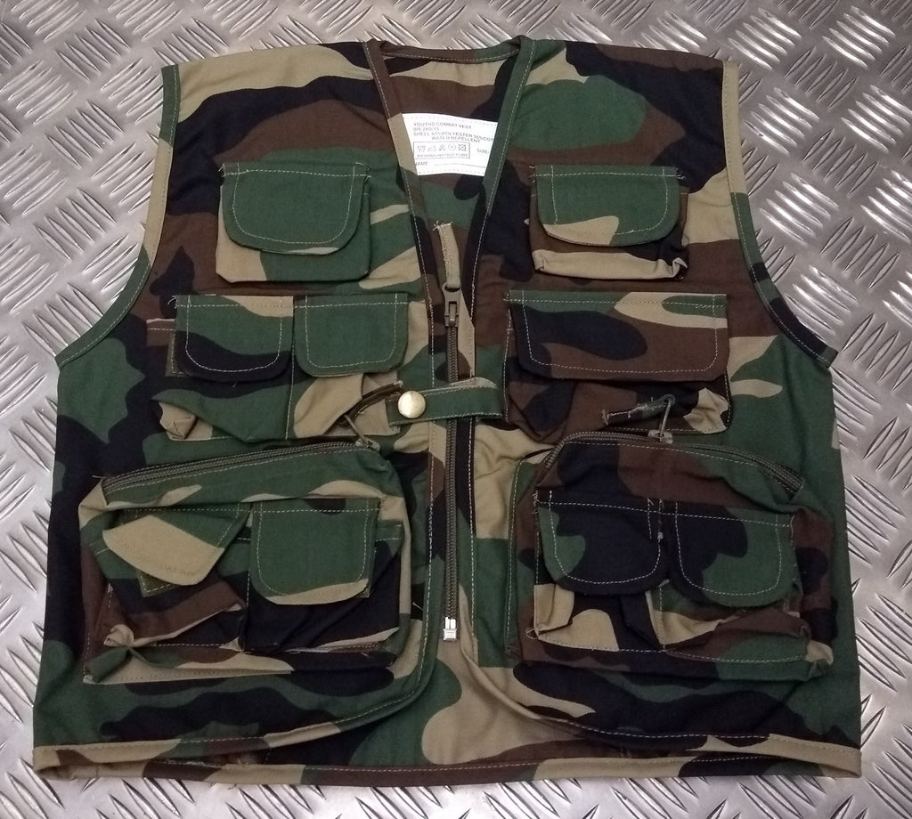 Kids ARMY Children's Assorted Action Multi-Pocket Combat Vest / Fishing Vest NEW