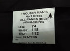 No1 Dress Trousers Blue All Ranks British Army Wing Back Large 118cm Waist