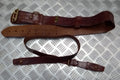 Vintage Sam Browne Belt Brown Leather Belt Set And Cross Over Strap Complete