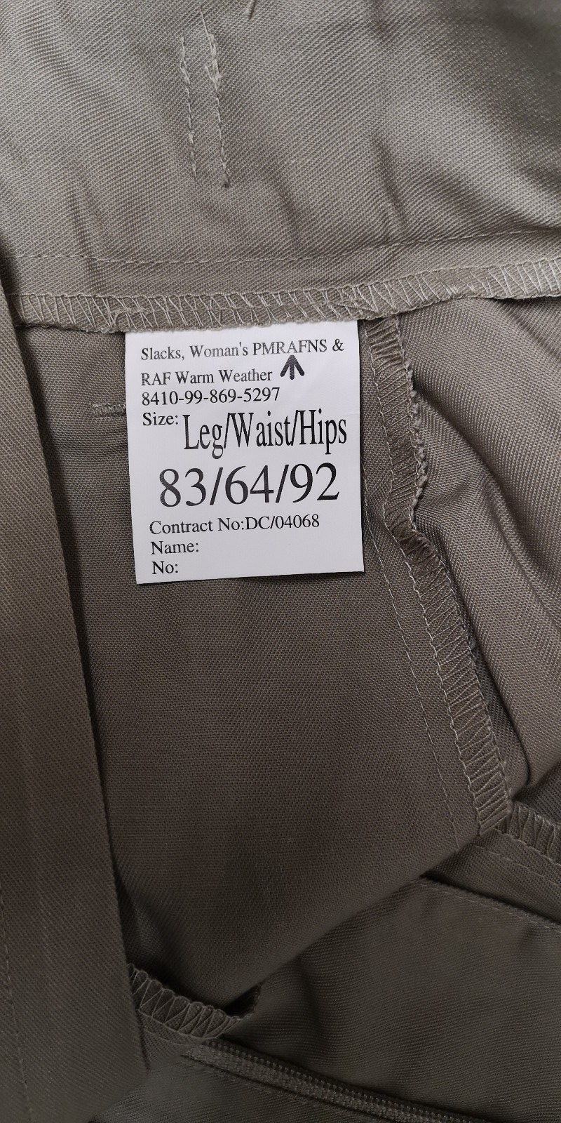 WRAF / RAF Royal Air Force PMRAFNS Stone Woman's Trousers / Slacks Warm Weather