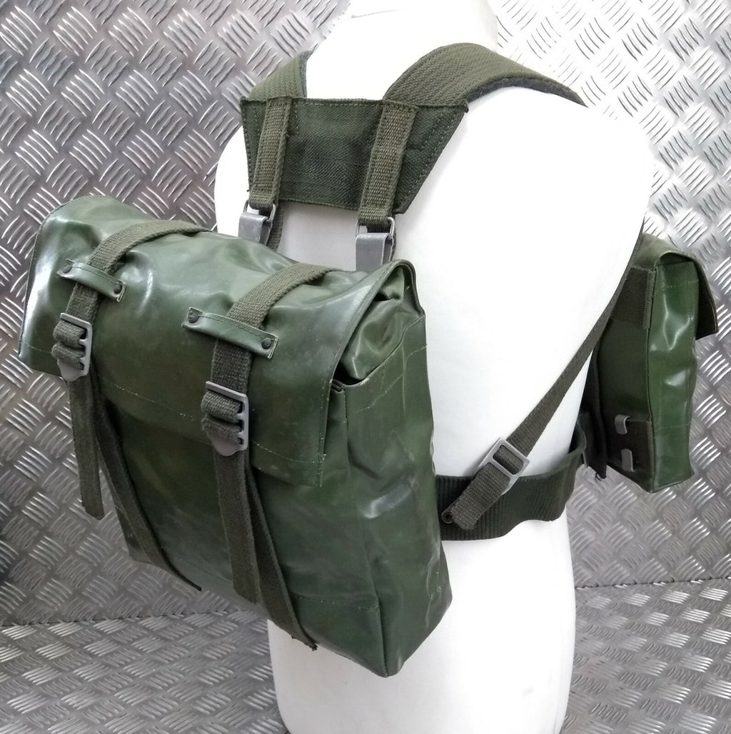 Genuine Vintage Army Issue Heavy-duty Backpack Belt Harness & Pouch Set PVC