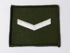 Lance Corporal Rank Badge White On Green British Ivory on Olive Drab