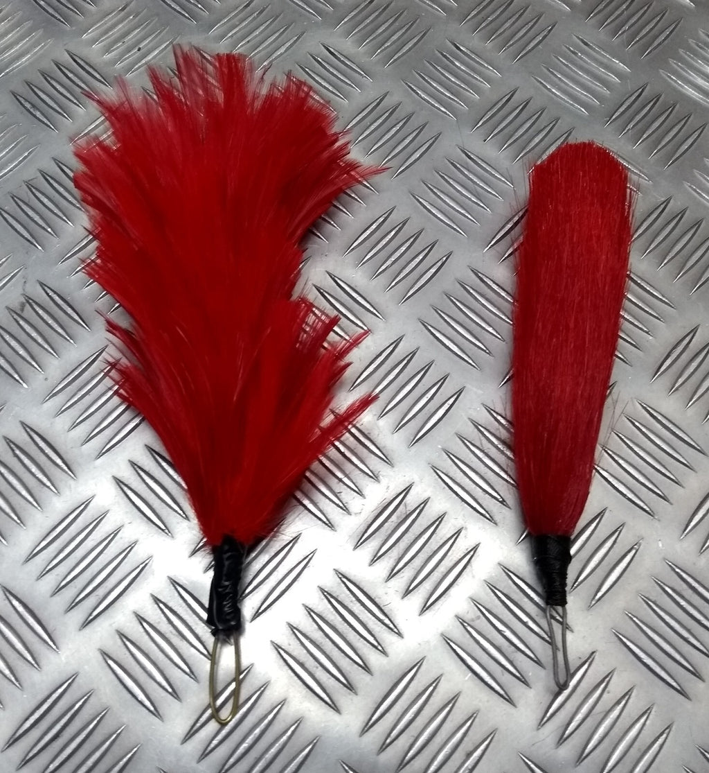 Red Hackles Plumes British Army Issue Horse Hair and Feather Type 1 of Each