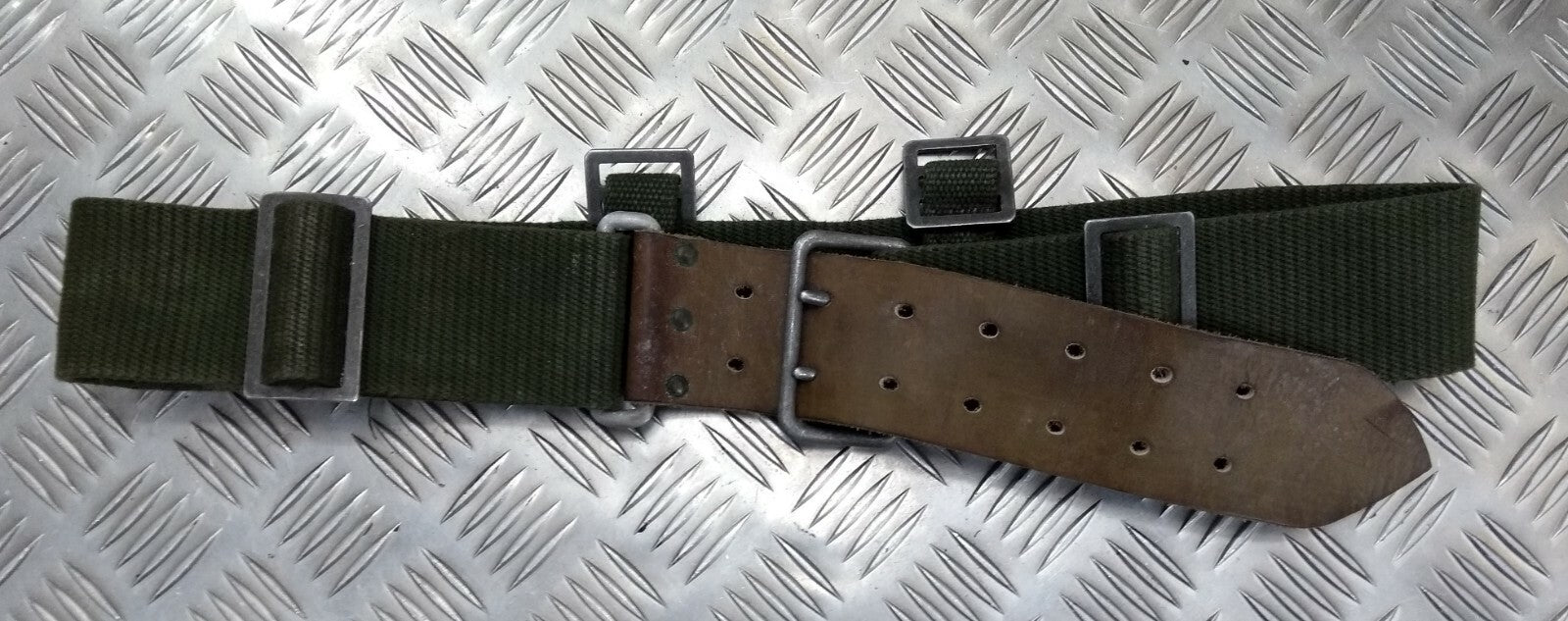 Vintage Belt M39 M40 WWII Type Webbing Load Carrying Leather Canvas Grade 1