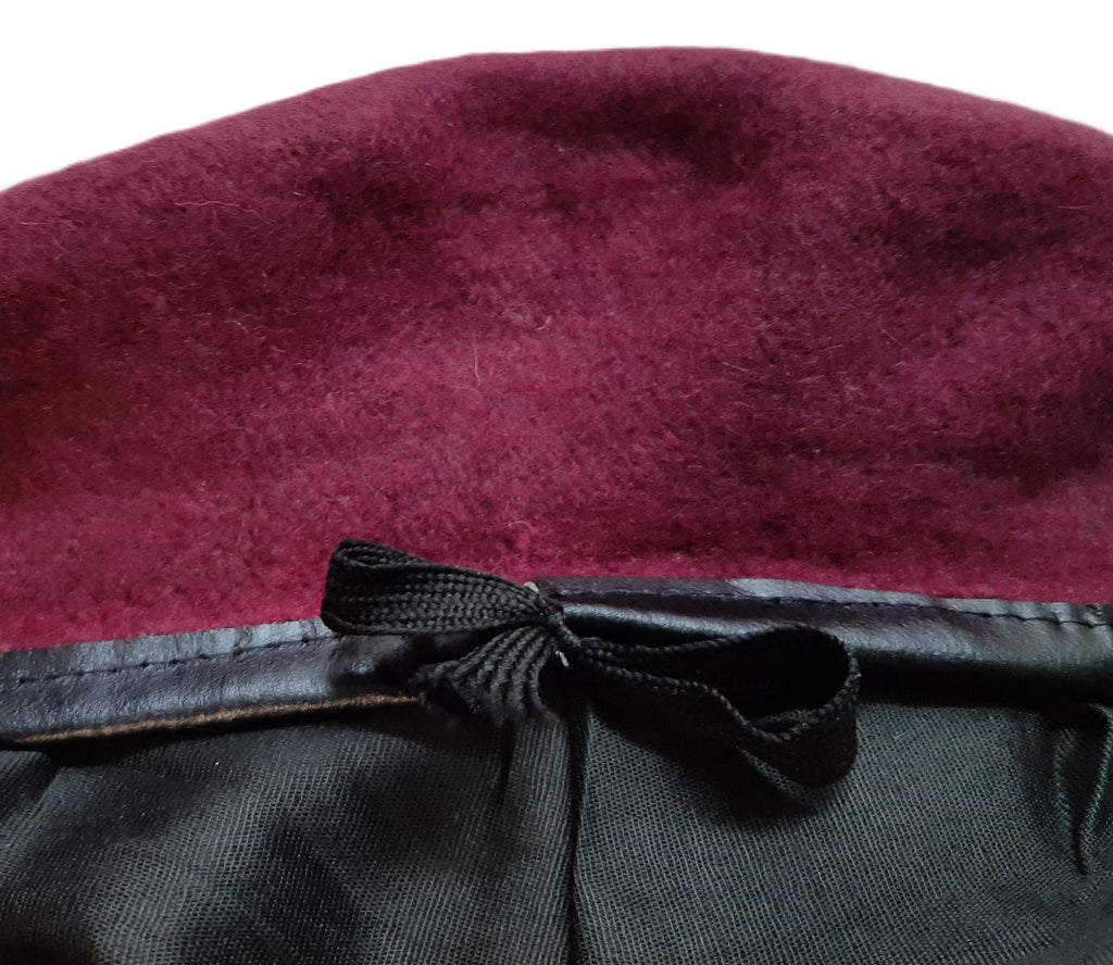 Burgundy / Maroon Wool Military Style Beret Size Medium / 7 1/4 - NEW