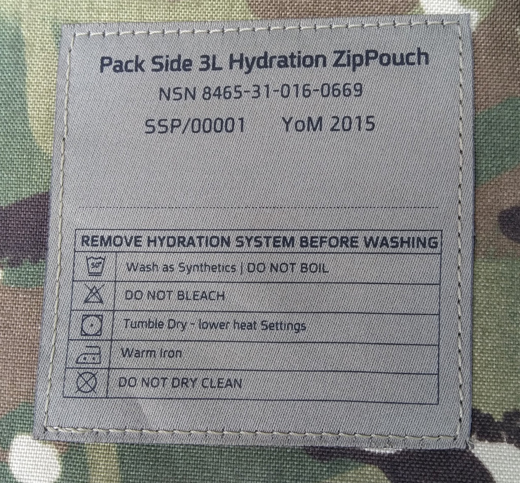 MTP Virtus Hydration Pouch With Bladder IDF Side Pocket 3 Litre Bergen Pouch