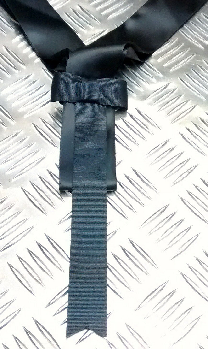 Genuine British Royal Navy Class 2 Silk Scarf Ensemble Black "Square Rig Scarf"