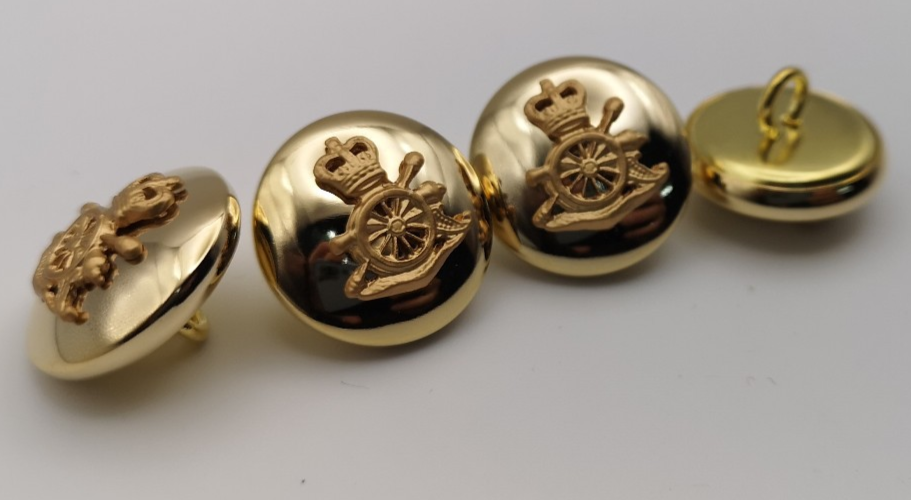 Royal Artillery Buttons Mounted RA Cannon 26L x10