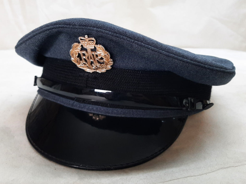 Visor Hat RAF Royal Air Force Blue Grey Colour Old Pattern With Badge Peak Dress Cap 58cm