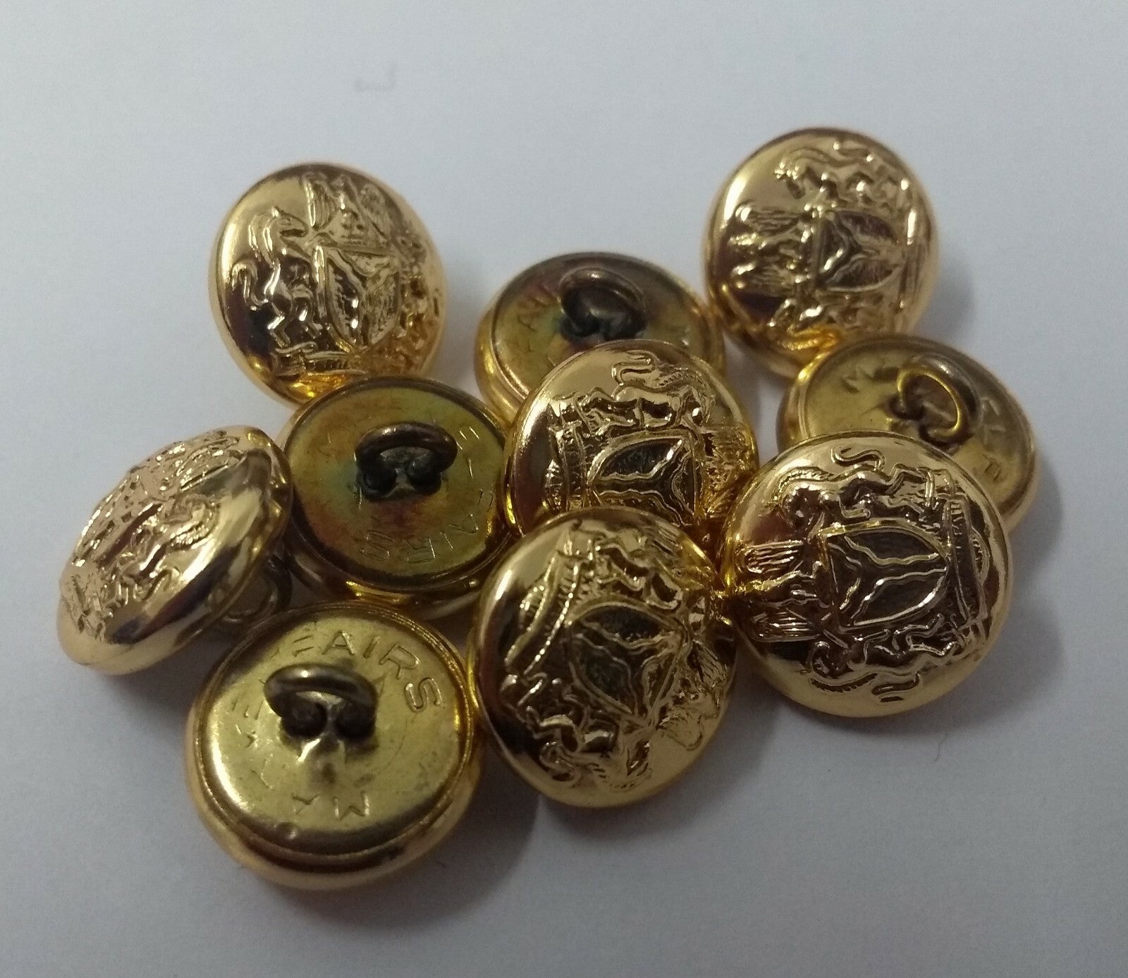 Nigerian Unity and Faith Gold Ring Buttons 13mm x10