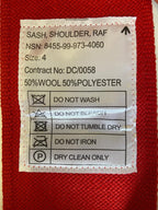 RAF Royal Air Force Shoulder Sash Red for Ceremonial and Parade Size 4
