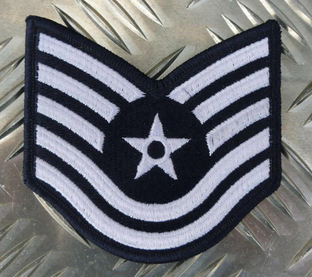 US Air Force USAF Technical Sergeant Sew-on Badge Patch x 2- NEW