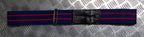MPGS Stable Belt AGC Blue With Red Stripes Double Leather Straps Adjust Max 44"
