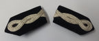 SNR Rank Gorgets Black Velvet & Silver Cord Detail For Senior Officers Uniform