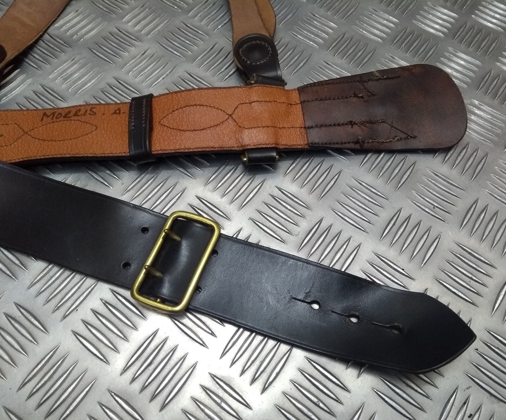Vintage Sam Browne Leather Belt and Cross Over Strap Hobson London