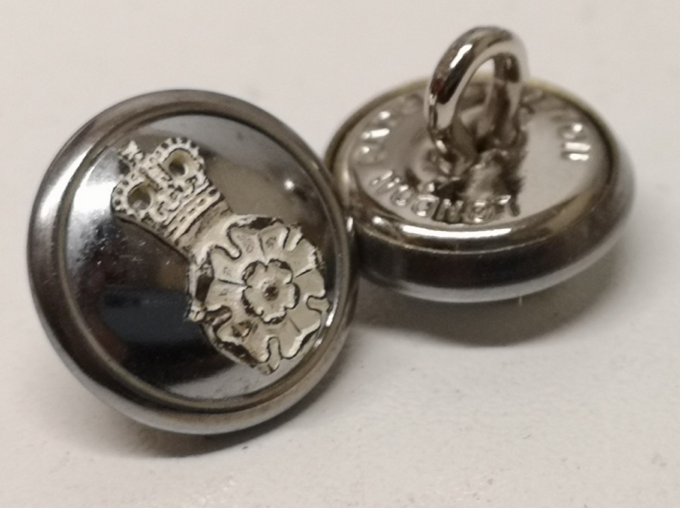 Intelligence Corps Buttons Mounted Insignia on Silver small size 22L