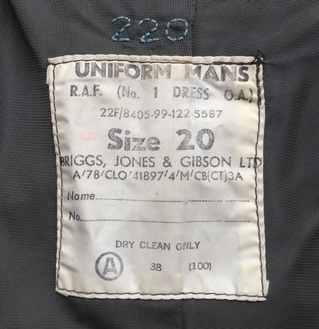 RAF Royal Air Force Vintage No1 Jacket Airforce Blue Grey Colour Old Pattern