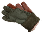 Aircrew Gloves RAF Royal Air Force & British Army 1980s Pattern Leather Palm Cotton Lined NOS