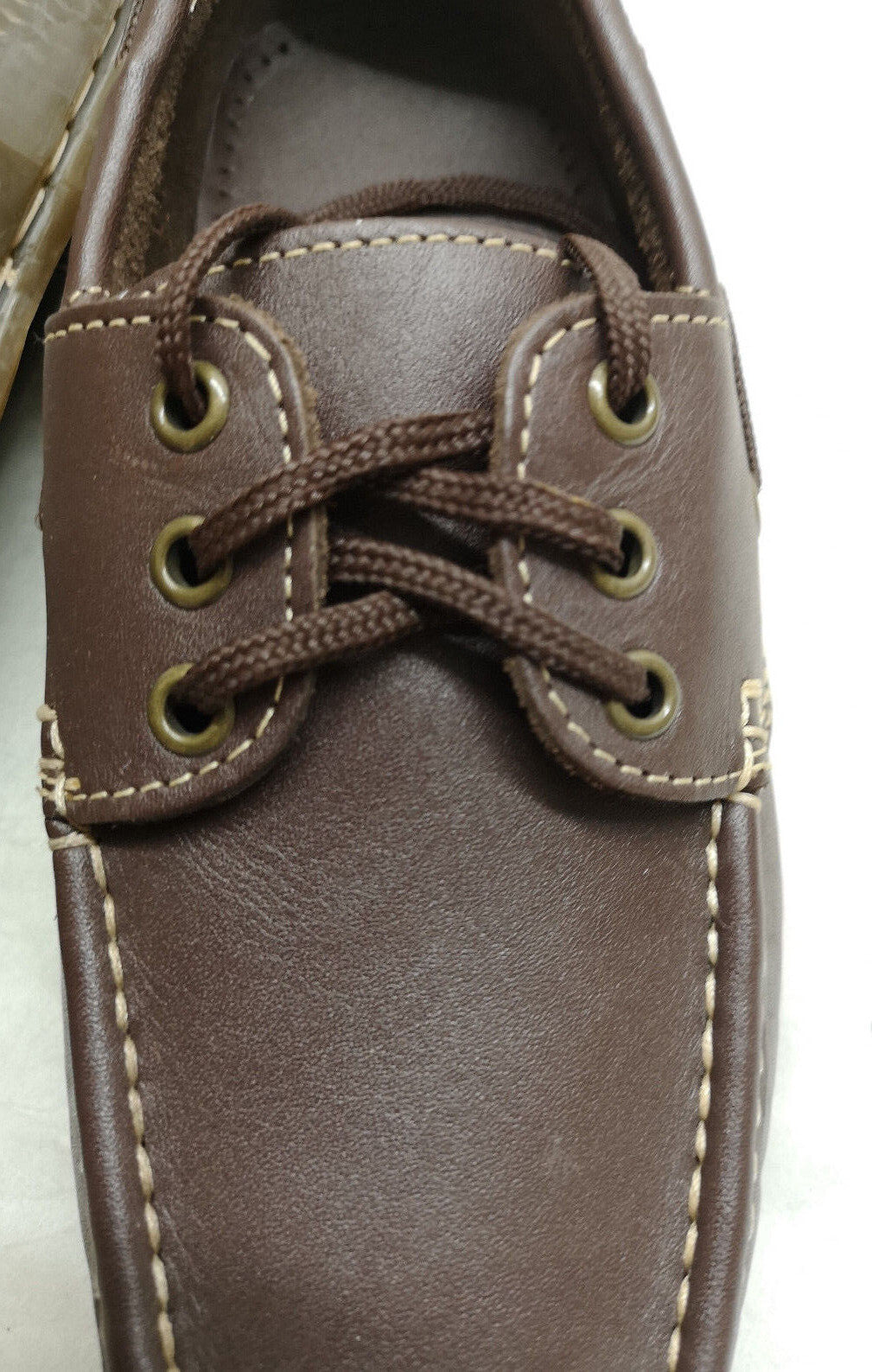 Deck Boat Loafers Shoes Brown Soft Leather Lace Up Genuine British Army - NEW