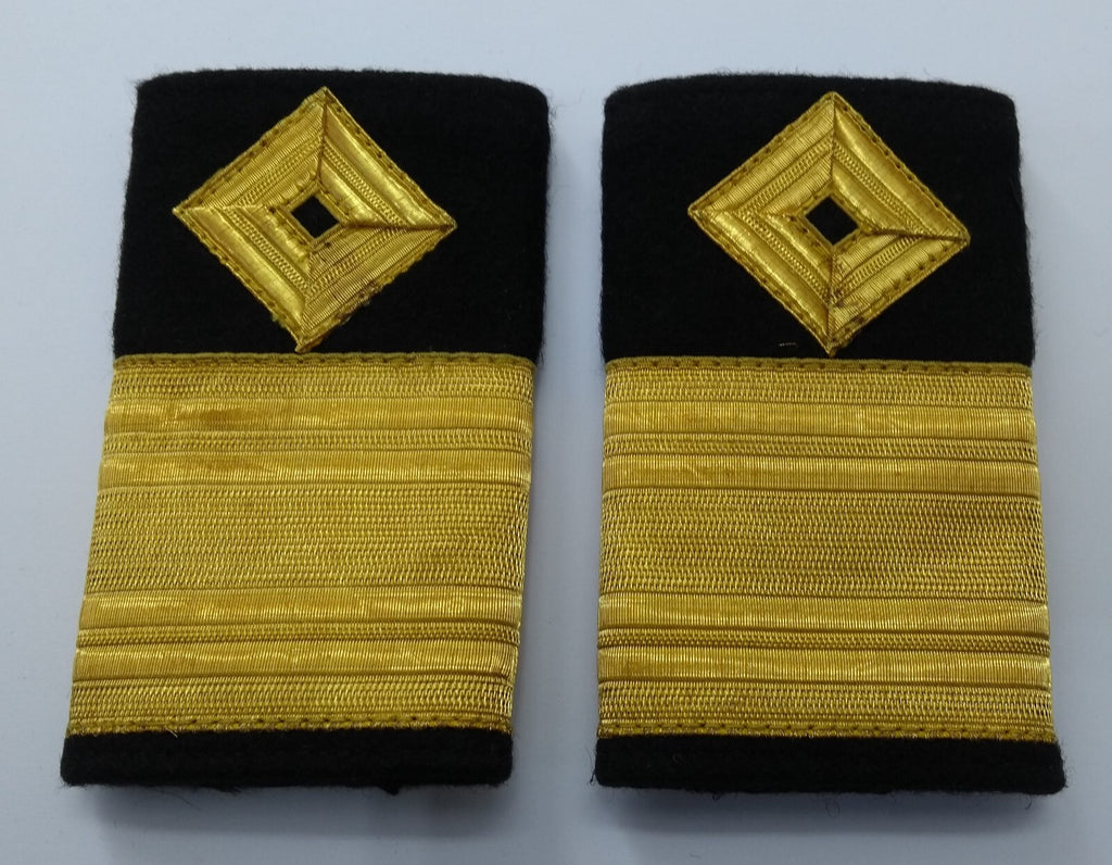 Naval Shoulder Slides Officers Style Gold Lace Navy NEW