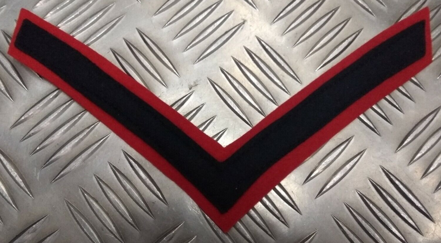 Genuine British Army Lance Corporal Rank Chevron Long Navy Blue on Red NEW